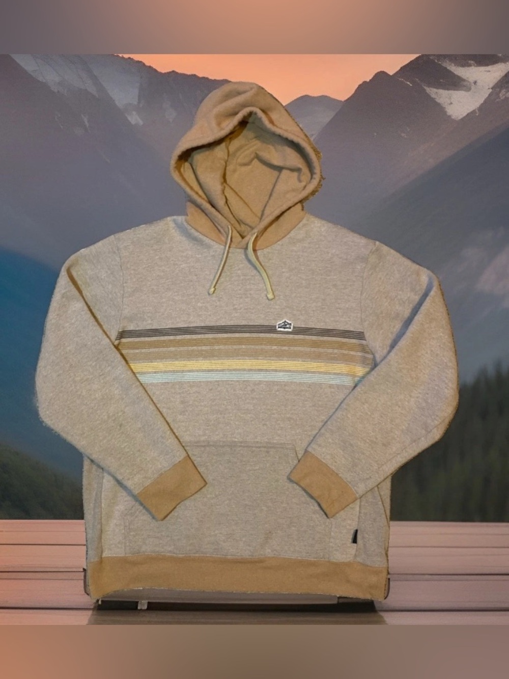 Patagonia Uprisal Hoodie Men’s Large Pullover Sweatshirt Fleece Striped Outdoor